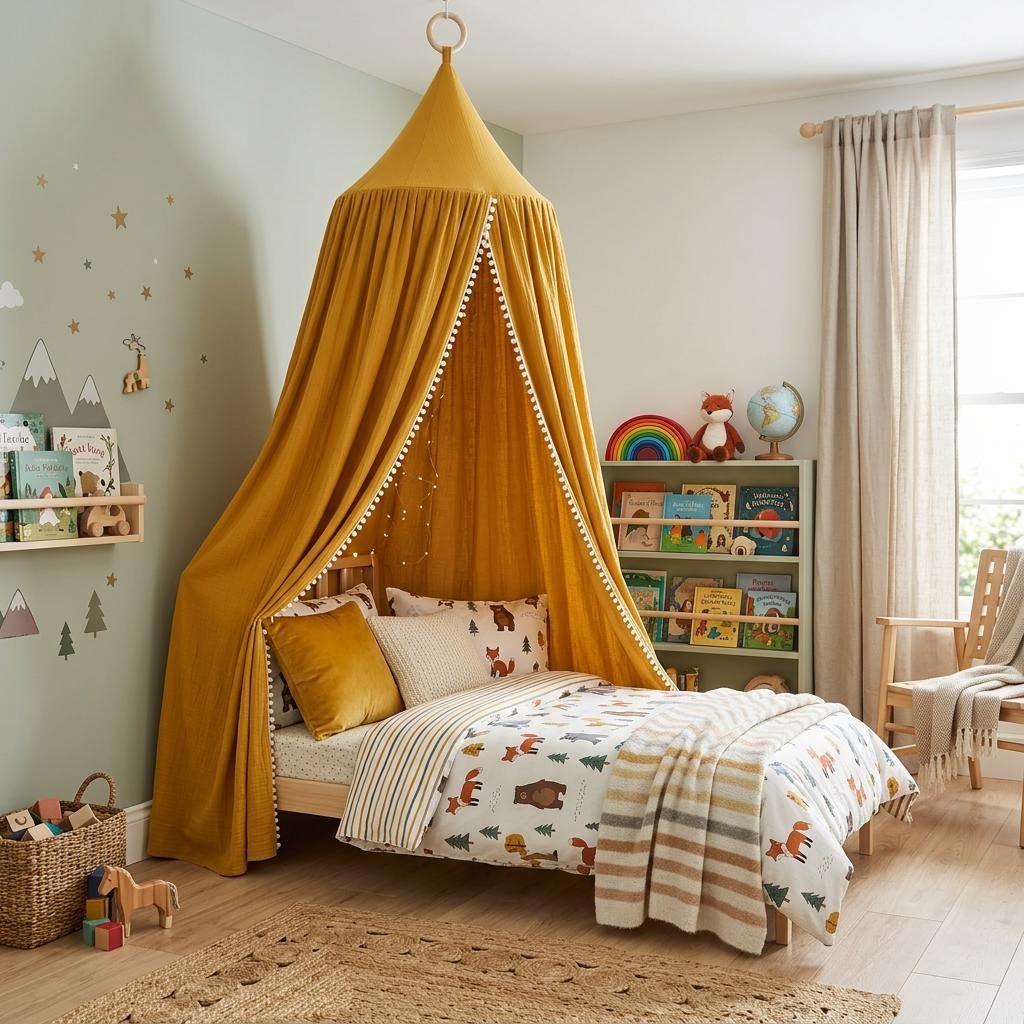Tenda da gioco giallo senape